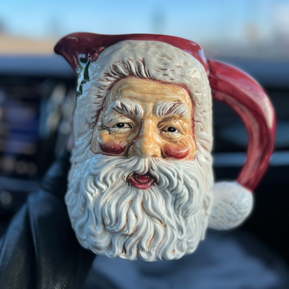 Vintage Hand painted ceramic 1996 Santa mug & Pitcher double faced Santa - Picture 2 of 12